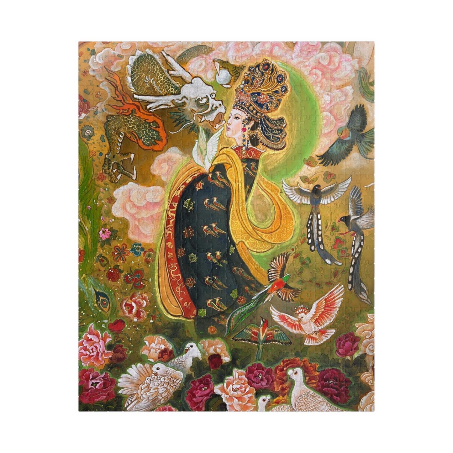 Oriental Goddess with Birds Puzzle | 252/520/1014 Piece Jigsaw | Chinese Empress | Song Dynasty
