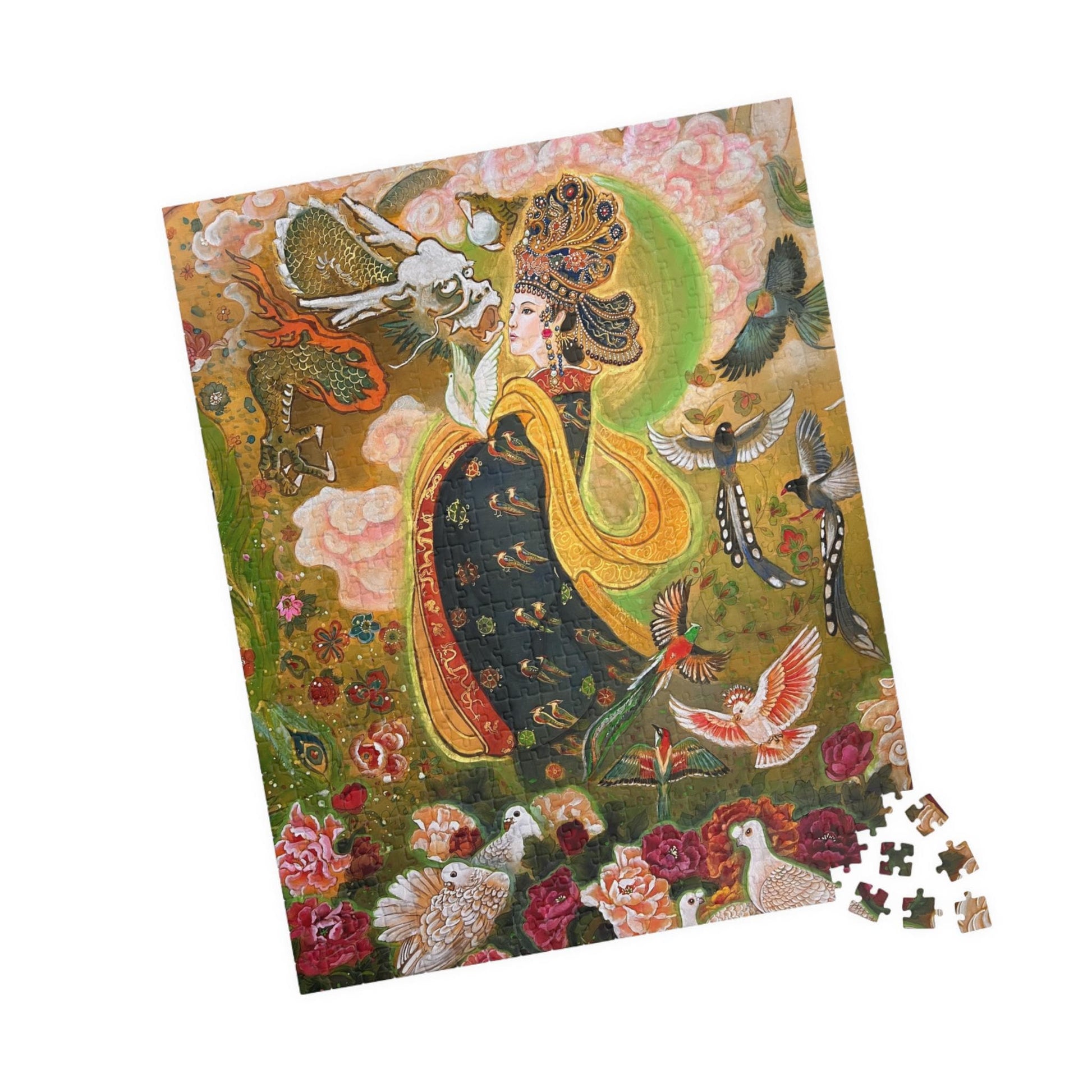 Oriental Goddess with Birds Puzzle | 252/520/1014 Piece Jigsaw | Chinese Empress | Song Dynasty