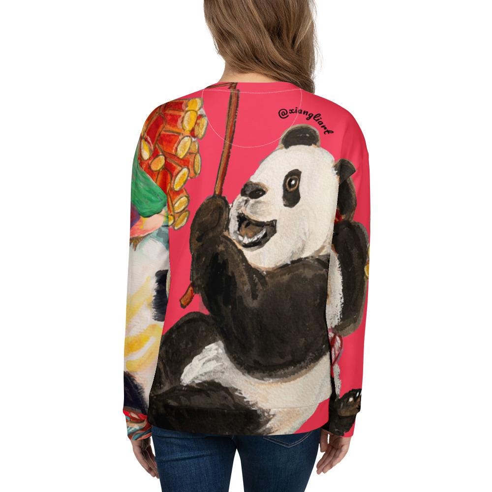 Chinese Panda Fireworks Lunar New Year Unisex Sweatshirt