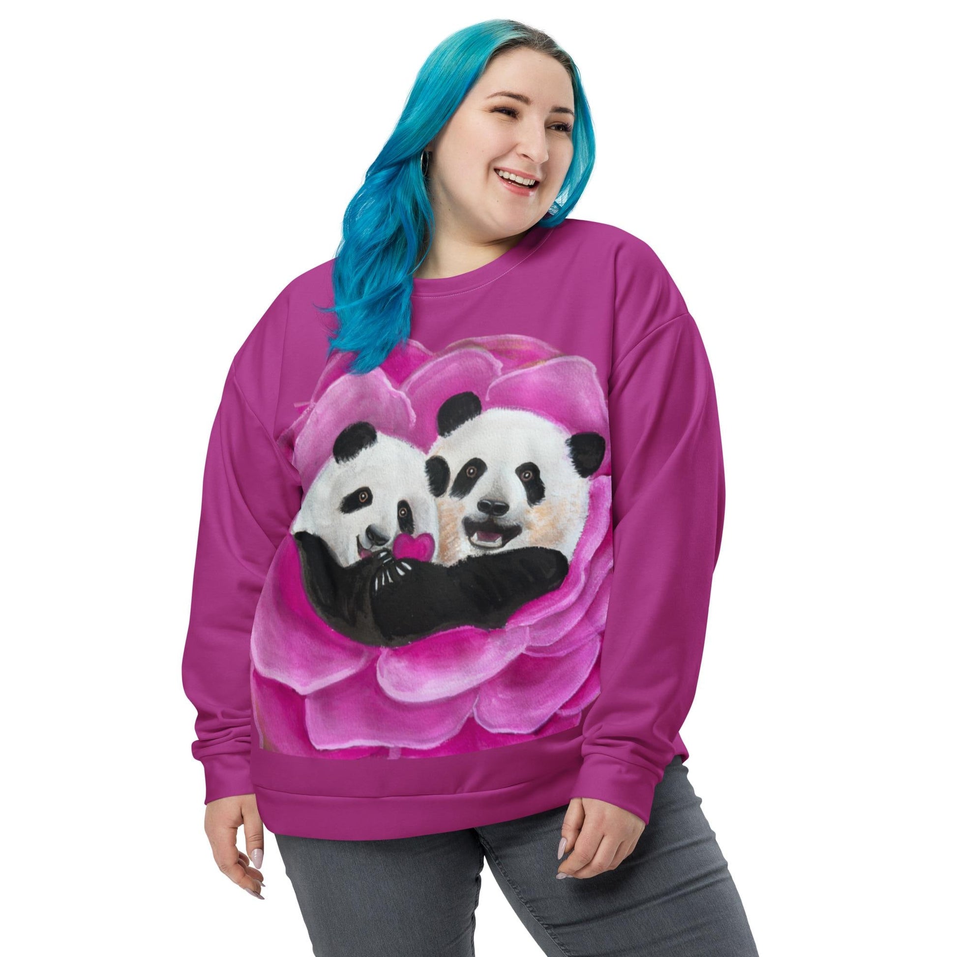 Chinese Panda In Love Anniversary Relationship Friendship Unisex Sweatshirt