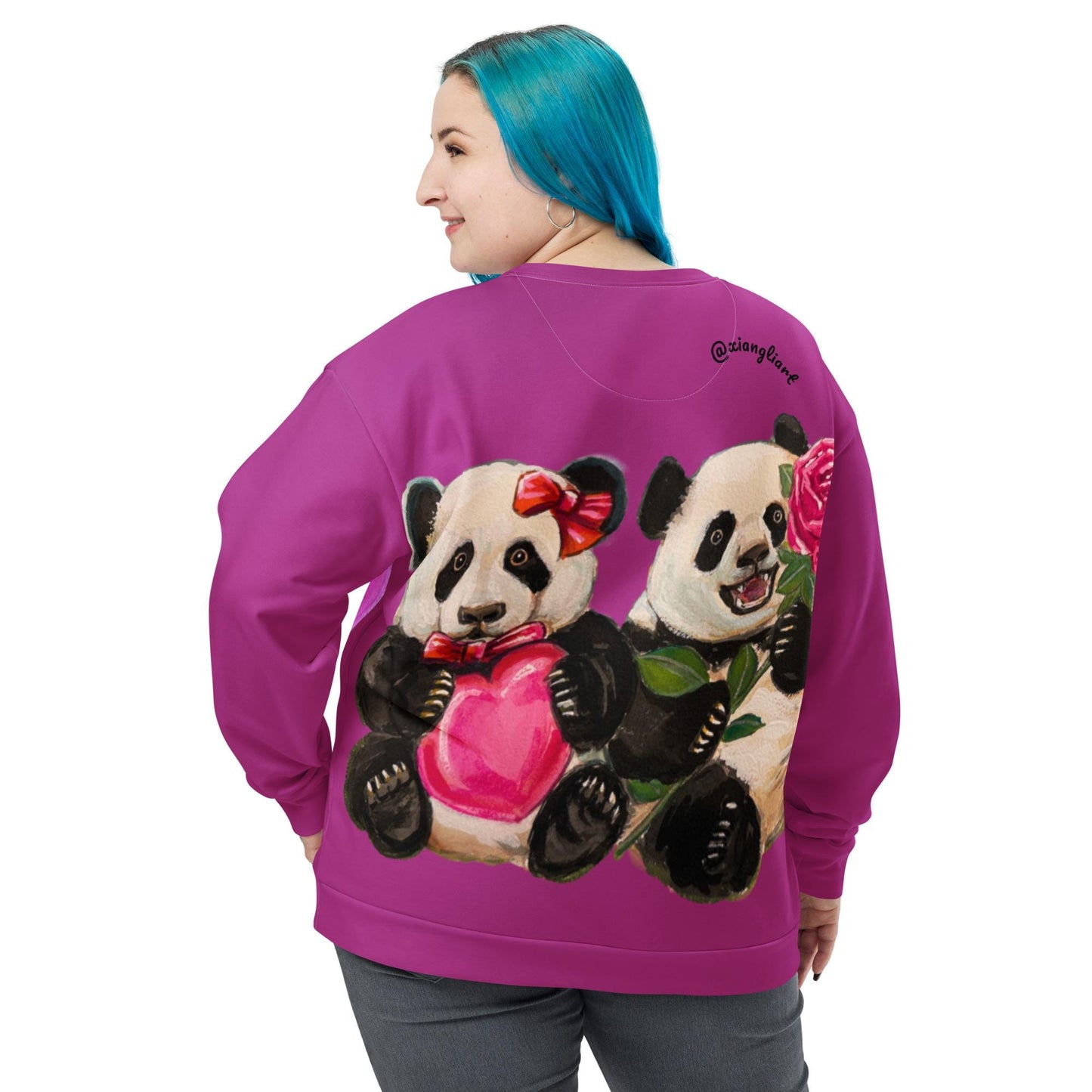 Chinese Panda In Love Anniversary Relationship Friendship Unisex Sweatshirt