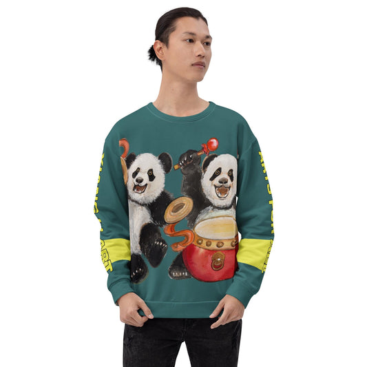 Chinese Panda Playing Drum Lunar New Year Arts for All Pop Color 2026 Unisex Sweatshirt