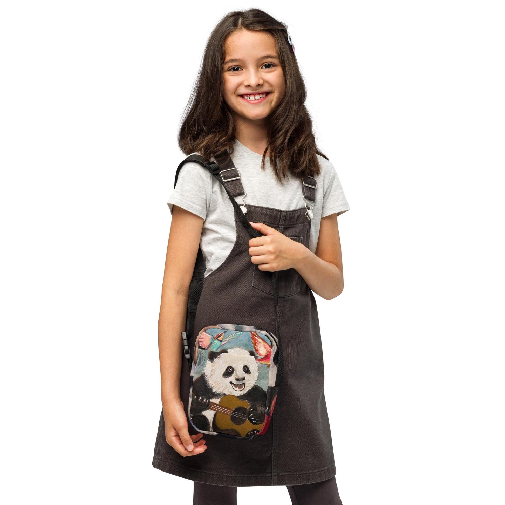 Chinese Happy Panda Lunar New Year Guitar Singing Gift for Her Gift for Children Utility crossbody bag