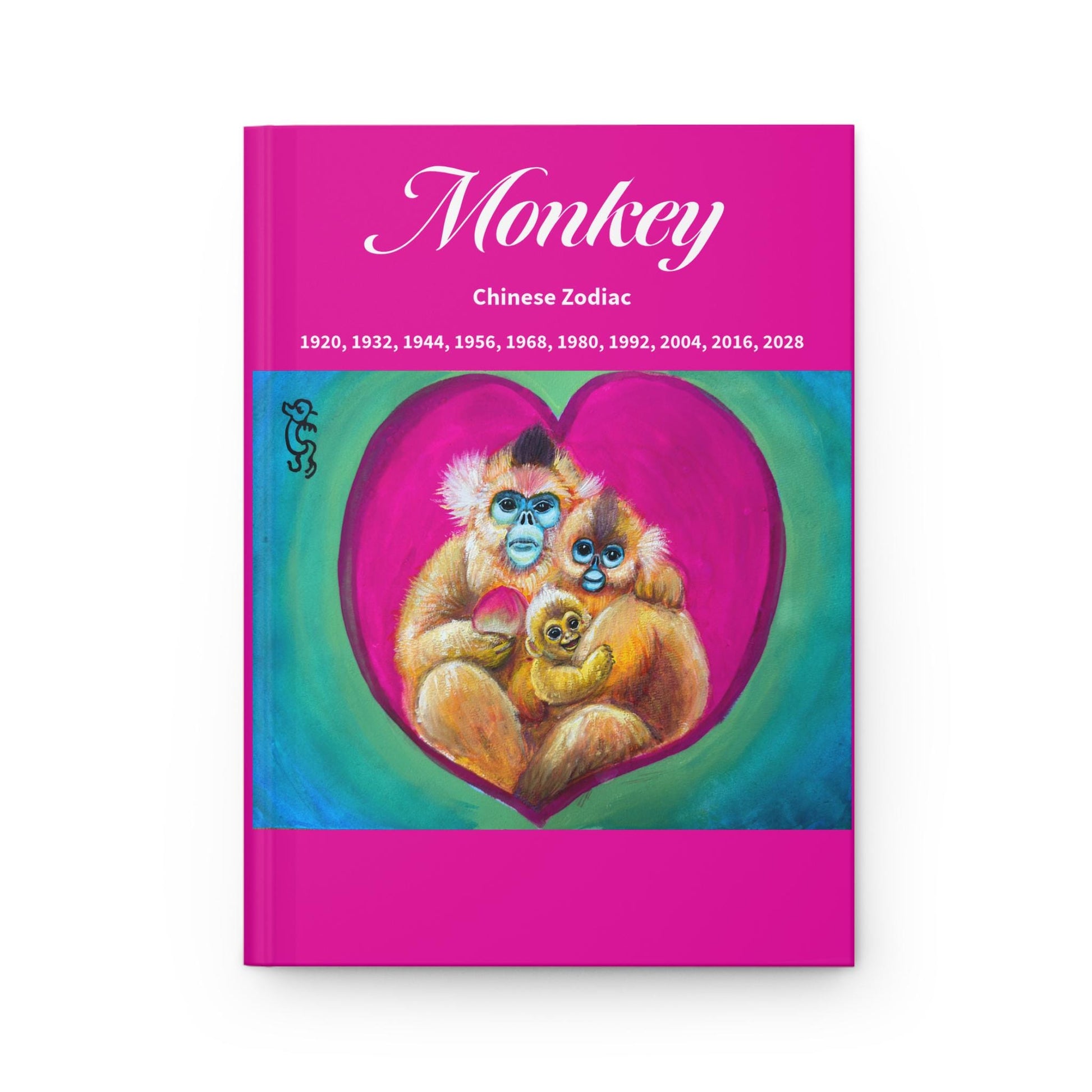 Monkey Chinese Zodiac Hardcover Journal | Monkey Illustration Notebook