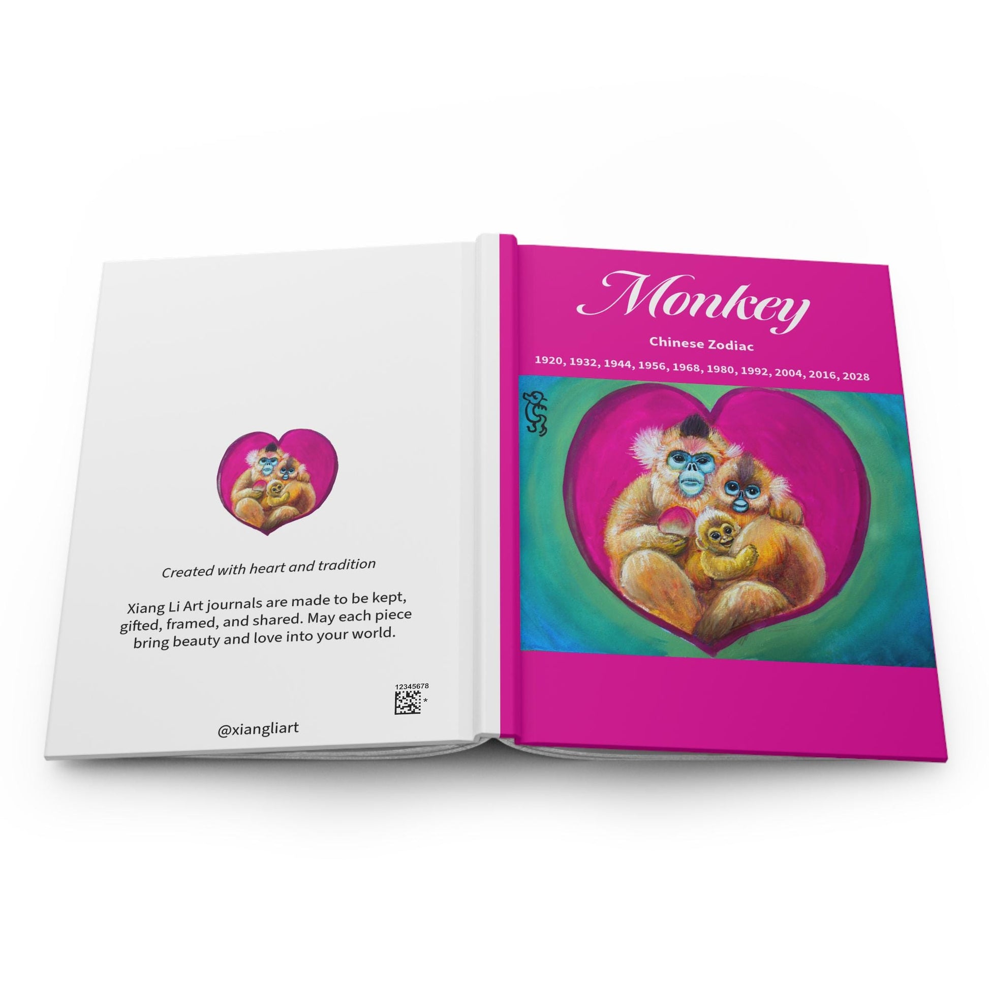 Monkey Chinese Zodiac Hardcover Journal | Monkey Illustration Notebook