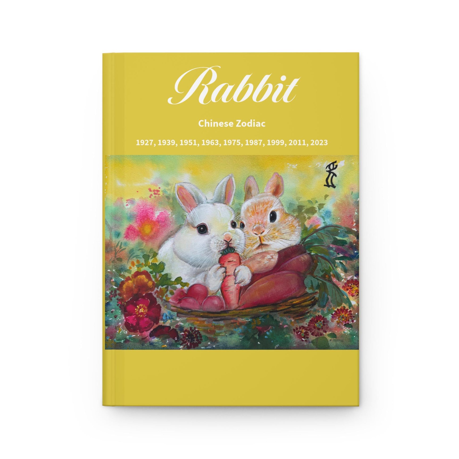 Rabbit Chinese Zodiac Hardcover Journal | Bunny Illustration, 12-Year Cycle Years