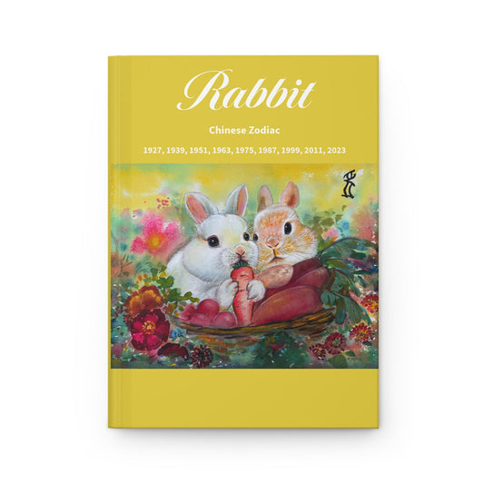 Rabbit Chinese Zodiac Hardcover Journal | Bunny Illustration, 12-Year Cycle Years