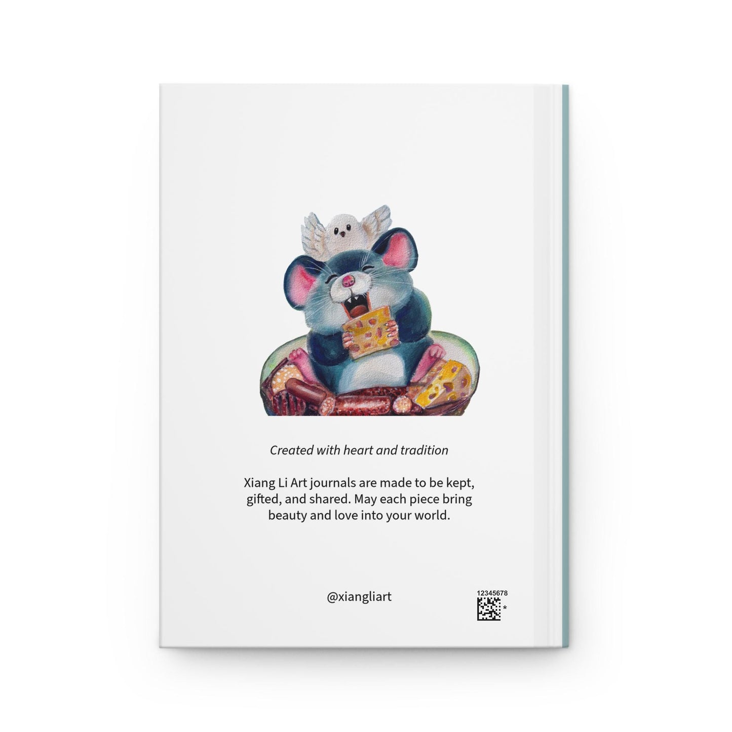 Rat Chinese Zodiac Hardcover Journal | Cute Watercolor Mouse Notebook