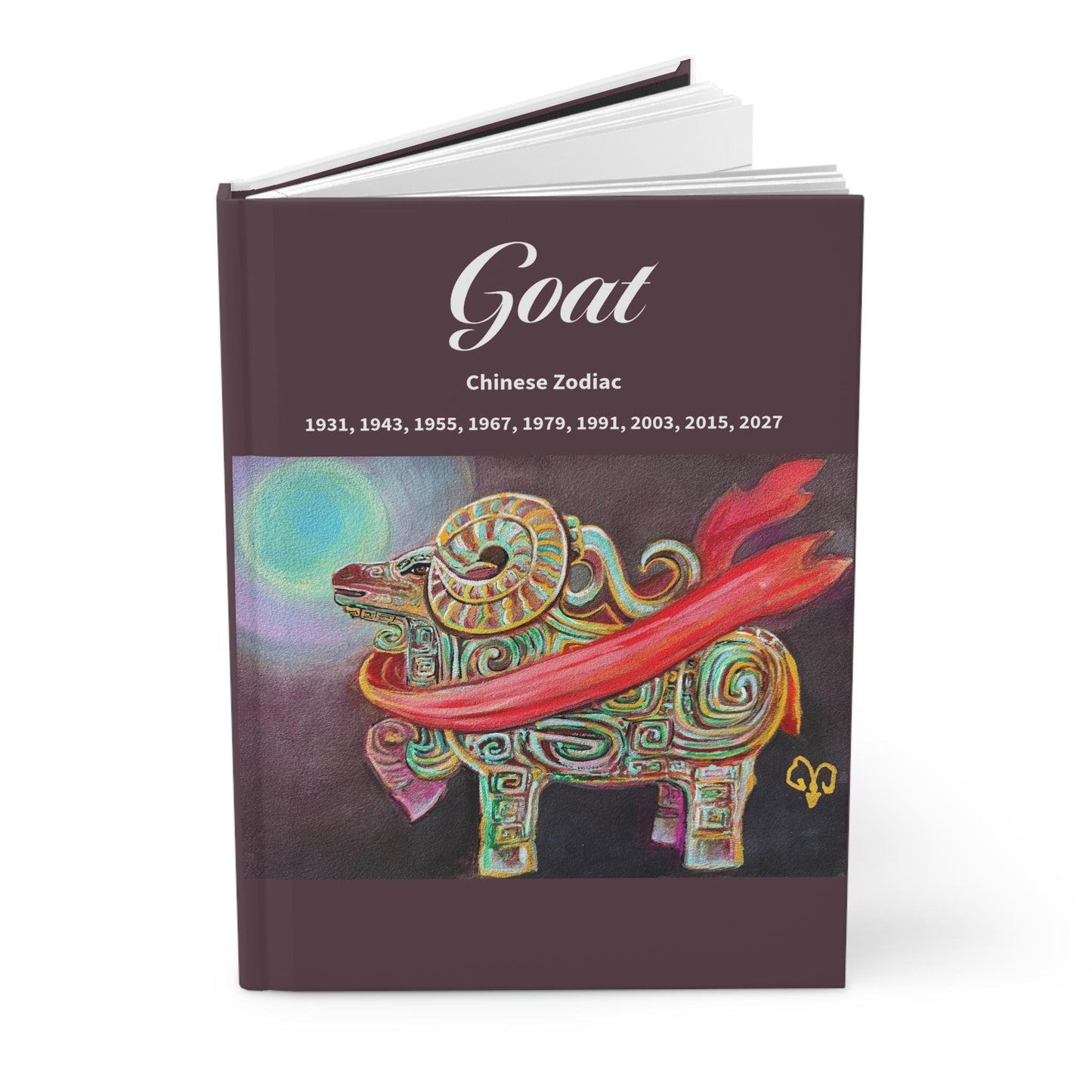 Chinese Zodiac Goat Hardcover Journal | Ram Illustration, Birth Years 1931-2027