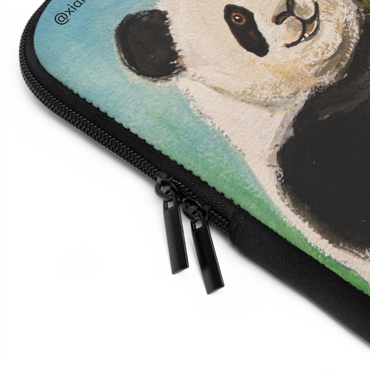 Playful Panda Chinese Hawthorn Candy Laptop Sleeve | Cute Bamboo Illustration
