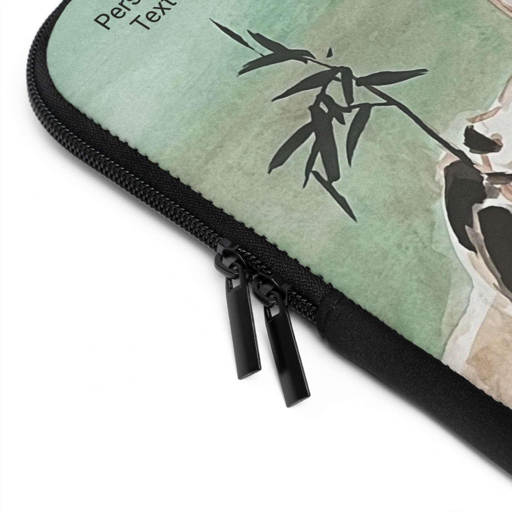 Playful Panda Family Laptop Sleeve | Cute Bamboo Illustration