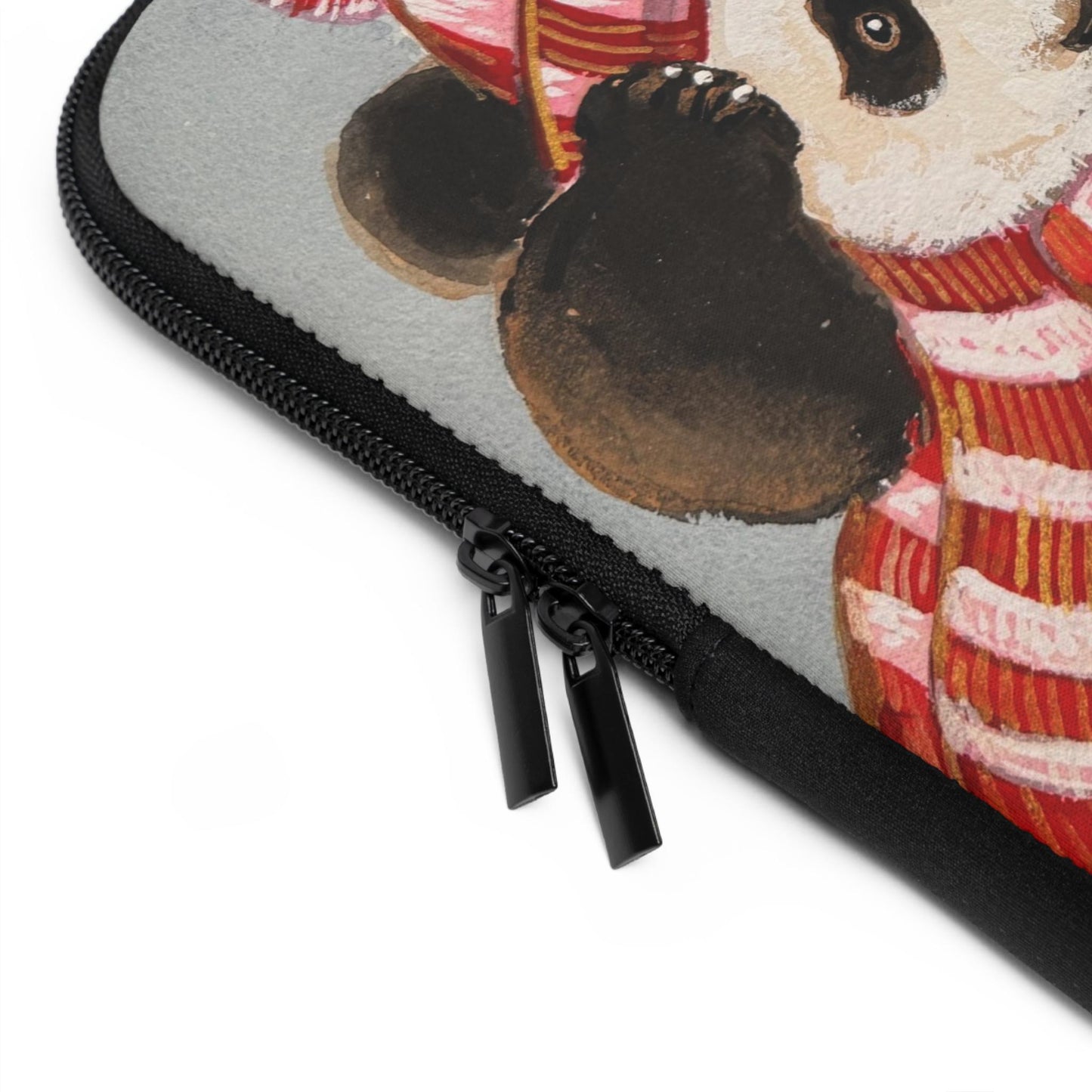 Playful Pandas with Fireworks Laptop Sleeve Chinese New Year | Cute Winter Animal Illustration