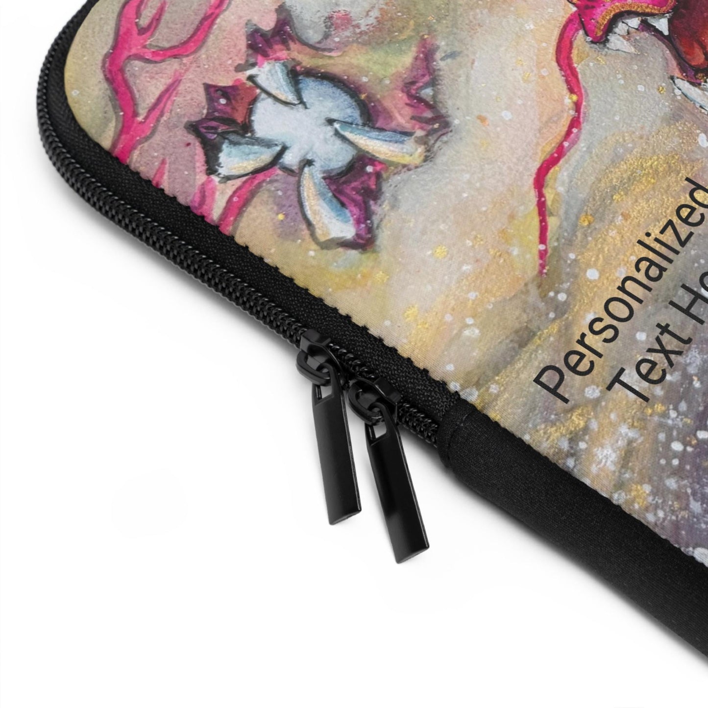 Pink Chinese Dragon Horoscope, Lunar New Year Gift, Laptop Sleeve | Watercolor Dragon Artwork, Personalized Text Option