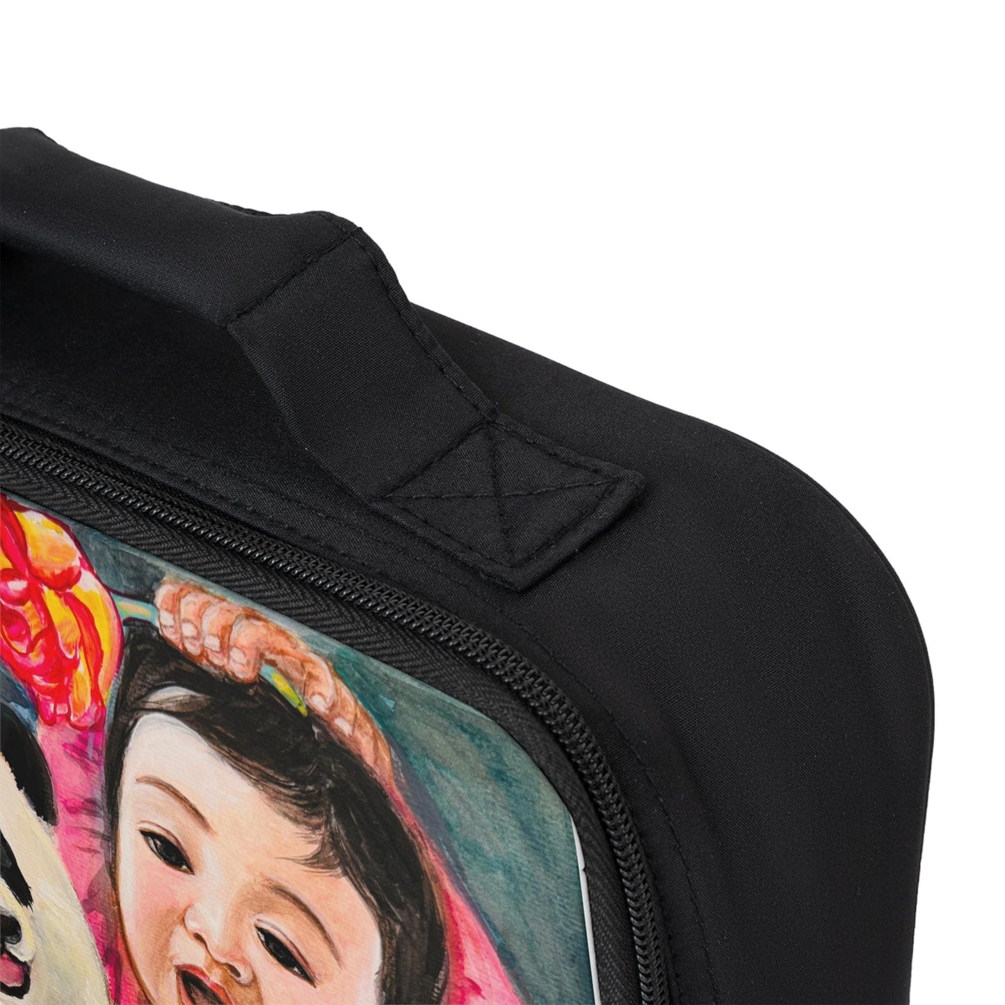Panda and Baby with Bird Lunch Bag | Floral Pop Art