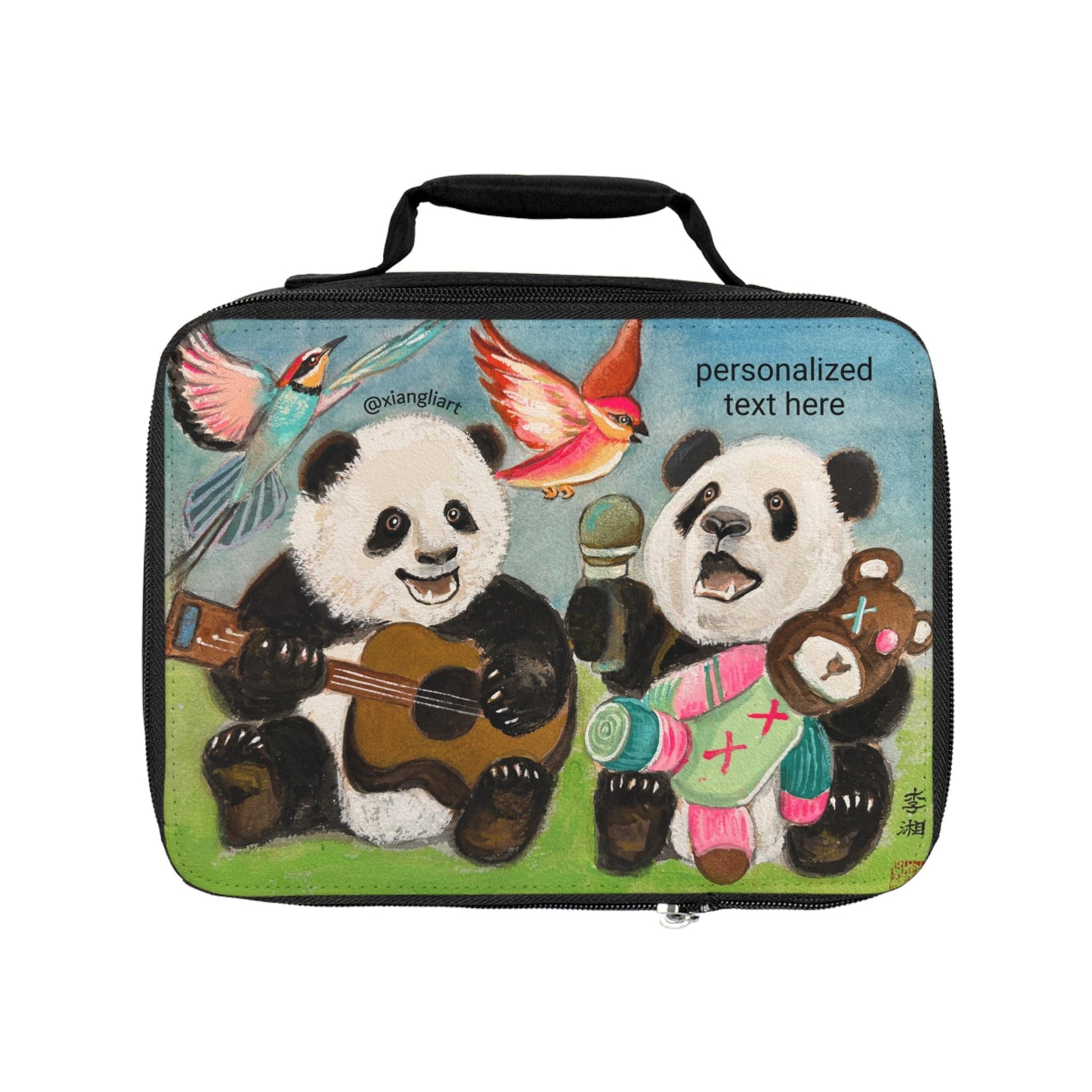 Singing Panda Kids Lunch Bag | Personalized Text Option