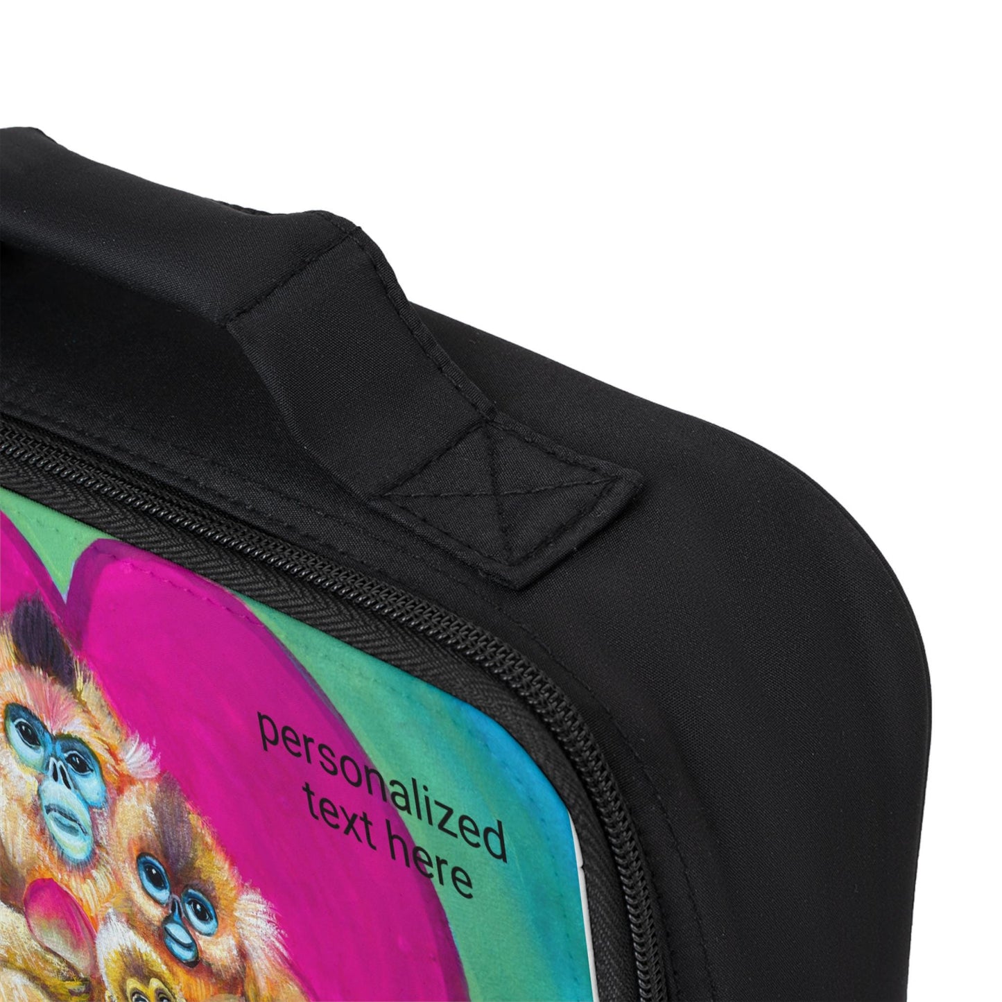 Golden Monkey Family Heart Lunch Bag | Personalized Name Option
