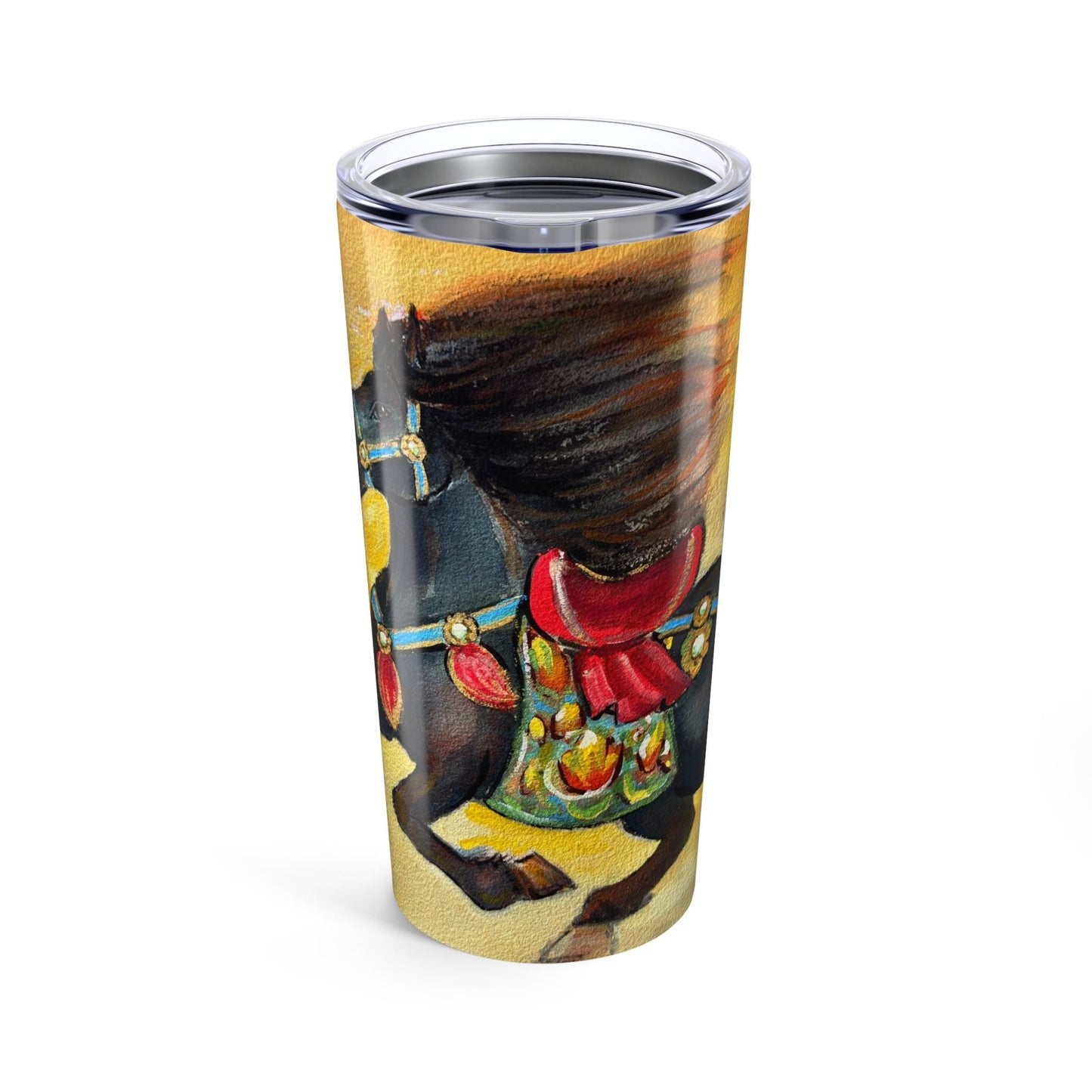 Painted Carousel Horse Tumbler | Vintage Fairground Ride Art