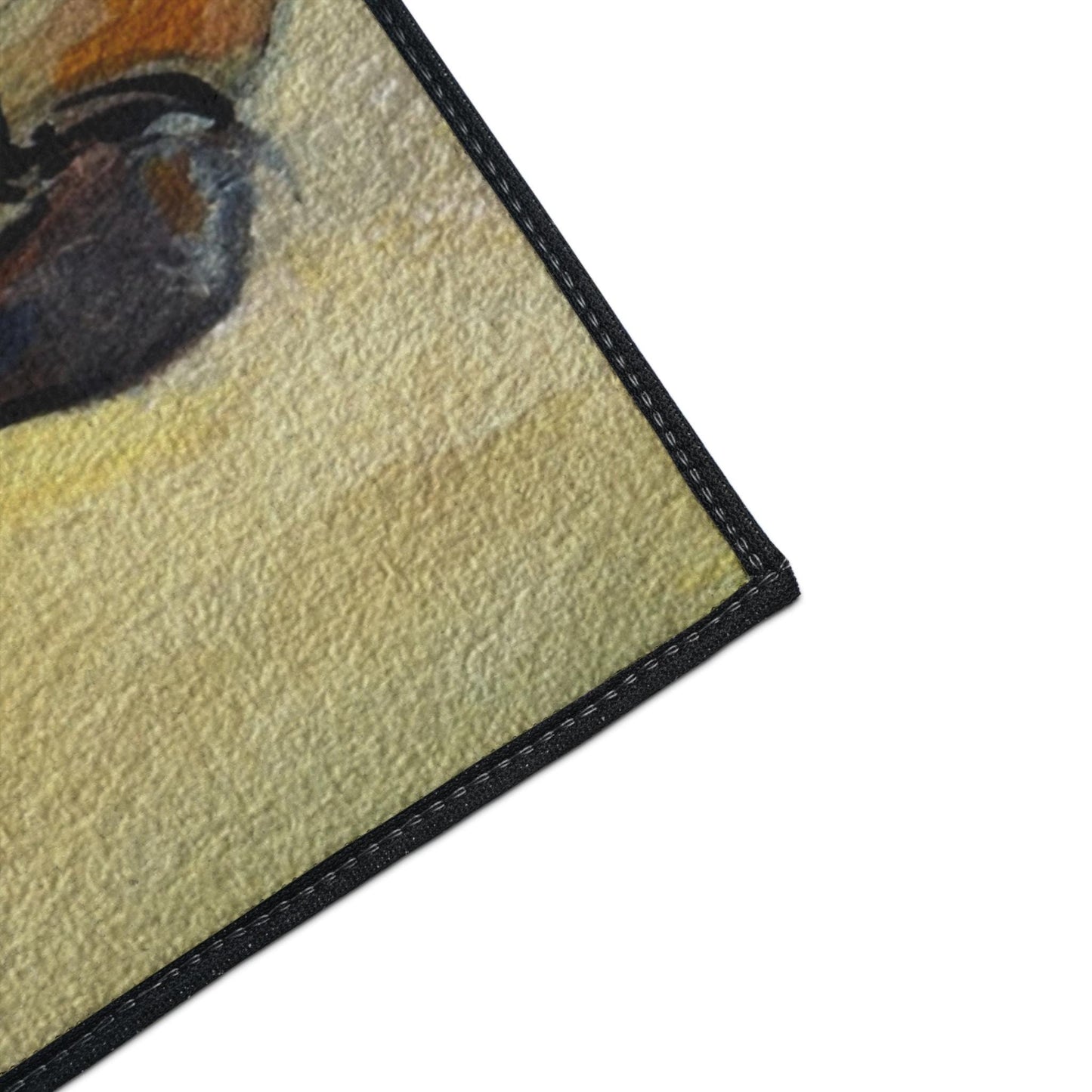 Running Black Horse floor mat | oriental pony painting, decorative doormat