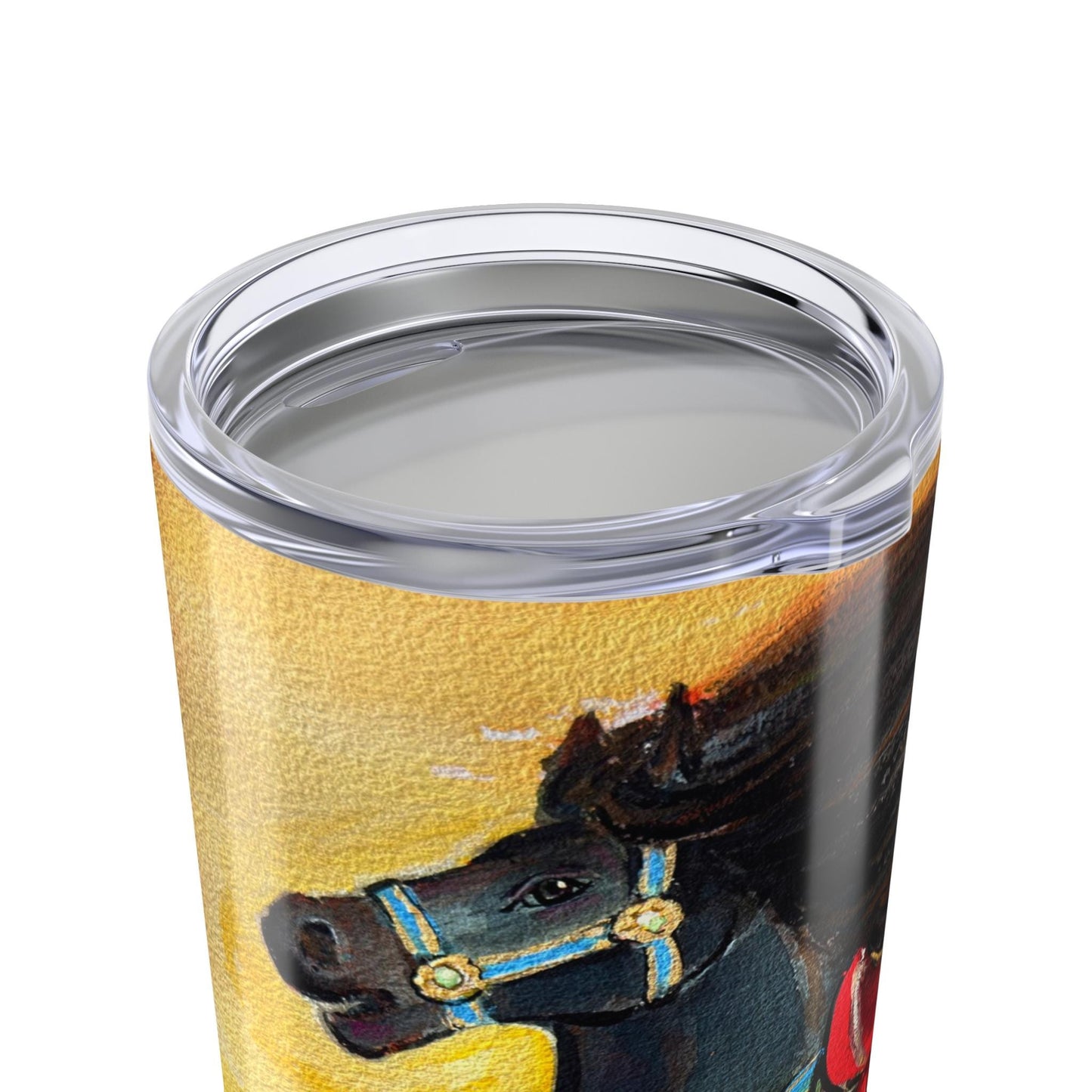 Painted Carousel Horse Tumbler | Vintage Fairground Ride Art