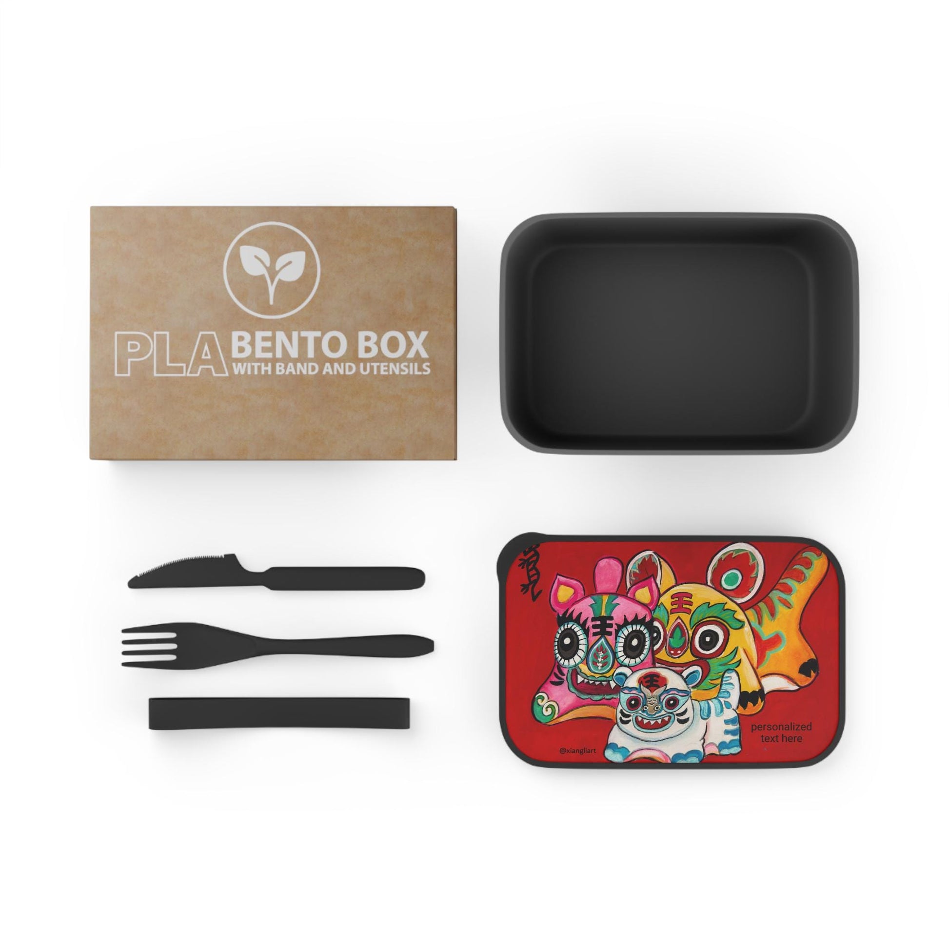 Colorful Chinese Lion Dance Artwork PLA Bento Box