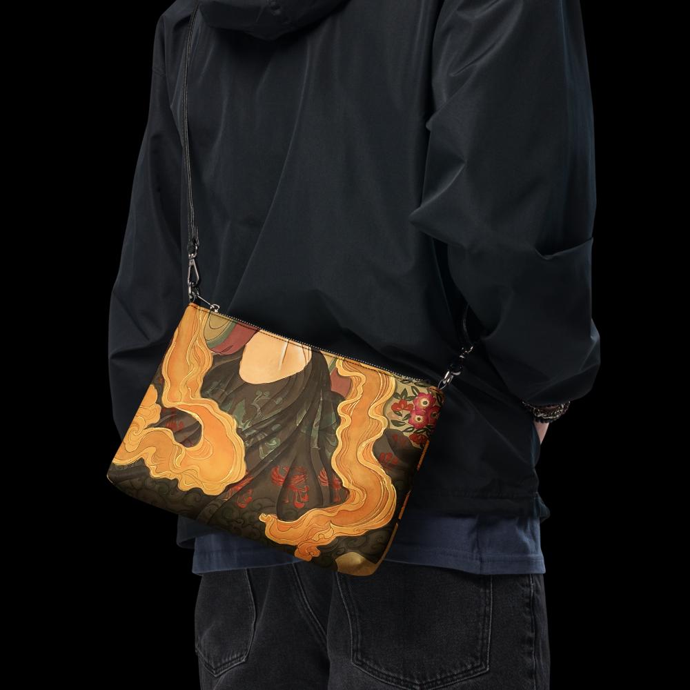 Crossbody bag - abstract swirls of silk - watercolor art by Xiang Li
