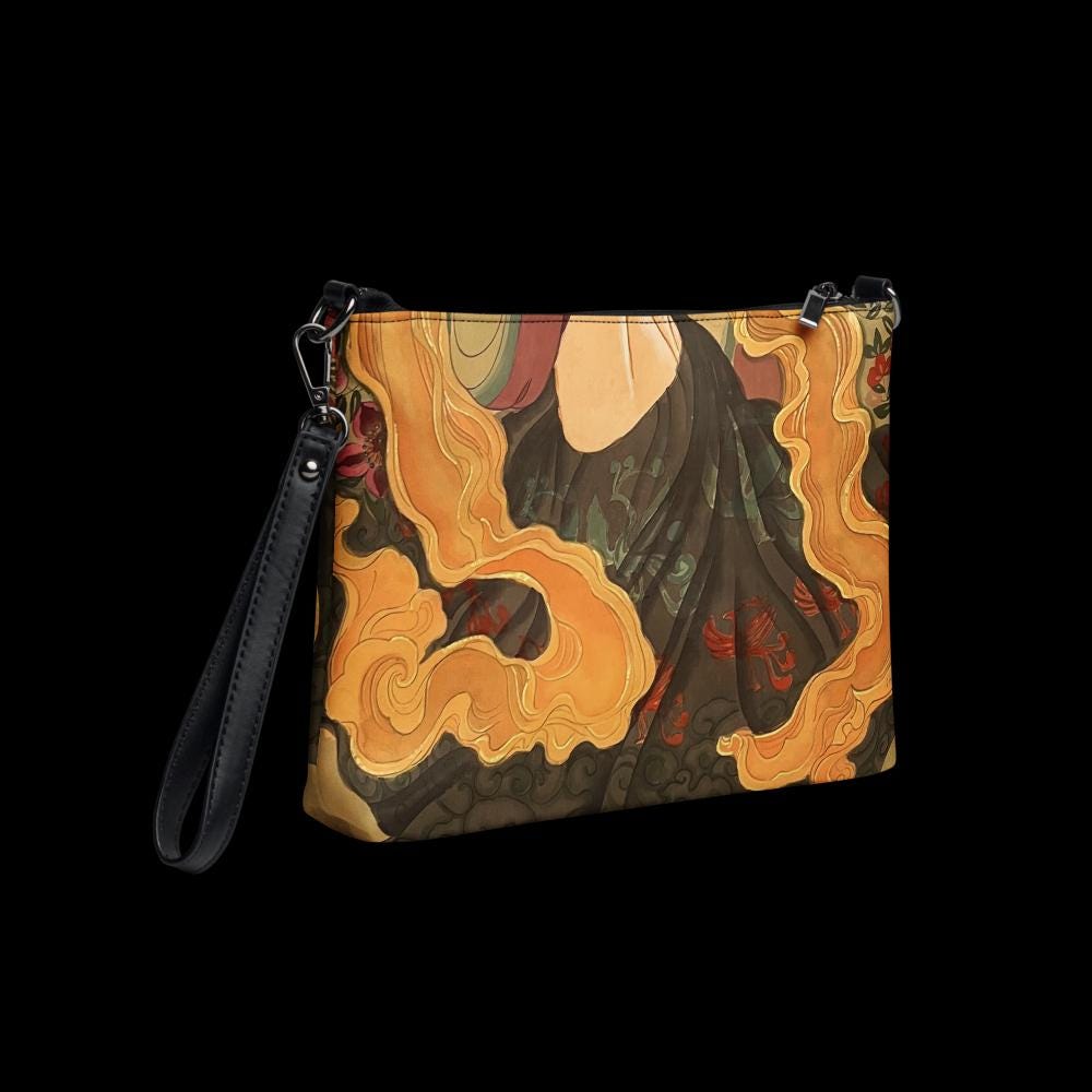 Crossbody bag - abstract swirls of silk - watercolor art by Xiang Li