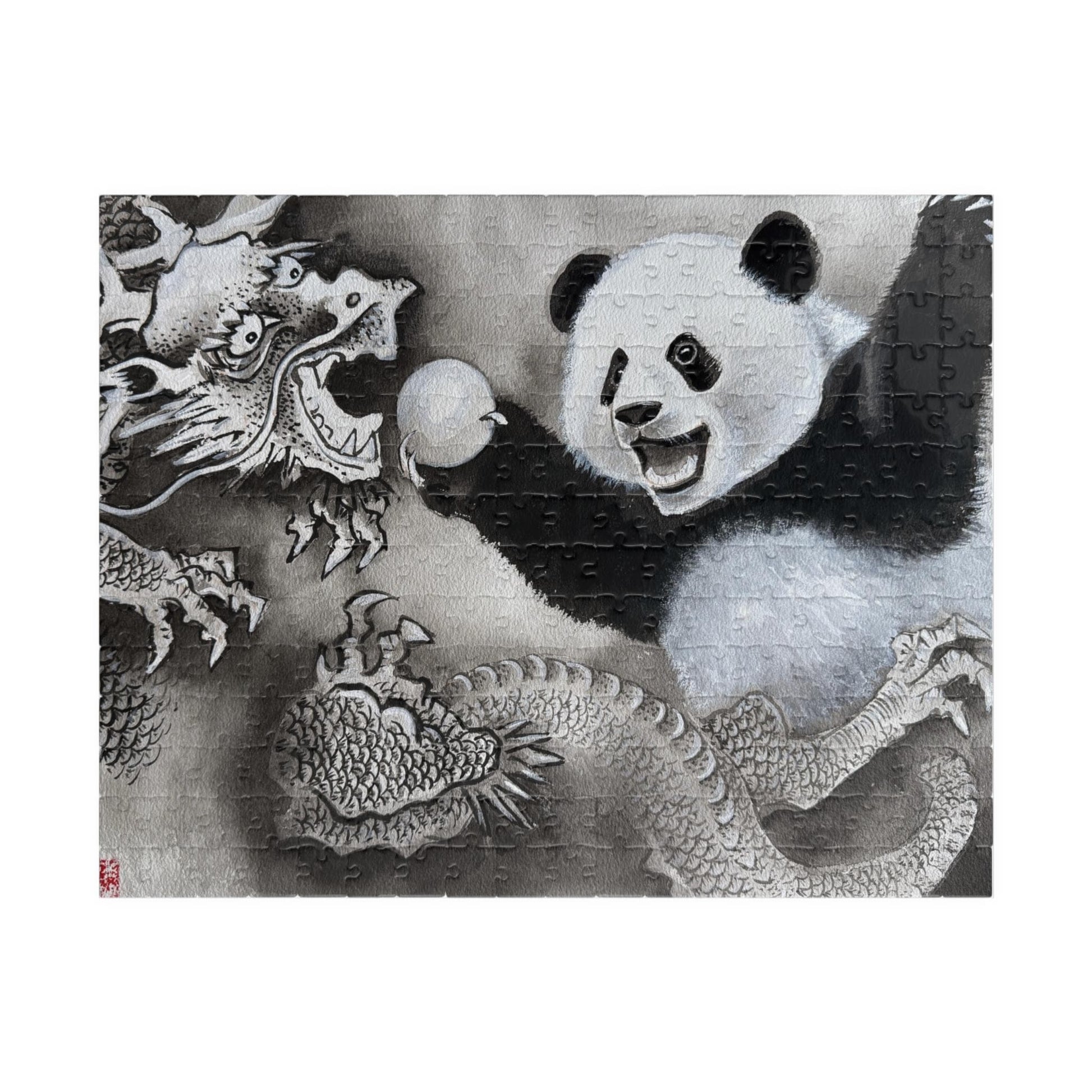 Panda and Dragon Artwork Puzzle | 110, 252 Piece Jigsaw | Holiday Activity Puzzle