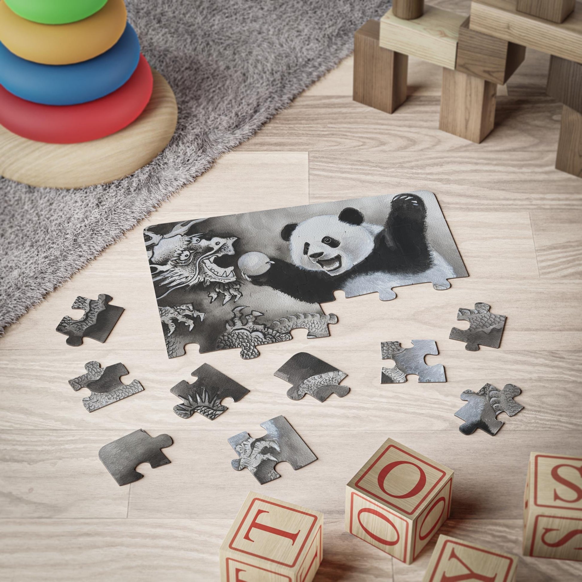 Panda and Dragon Kids Puzzle 30-Piece, Lunar New Year Gift or Holiday Present