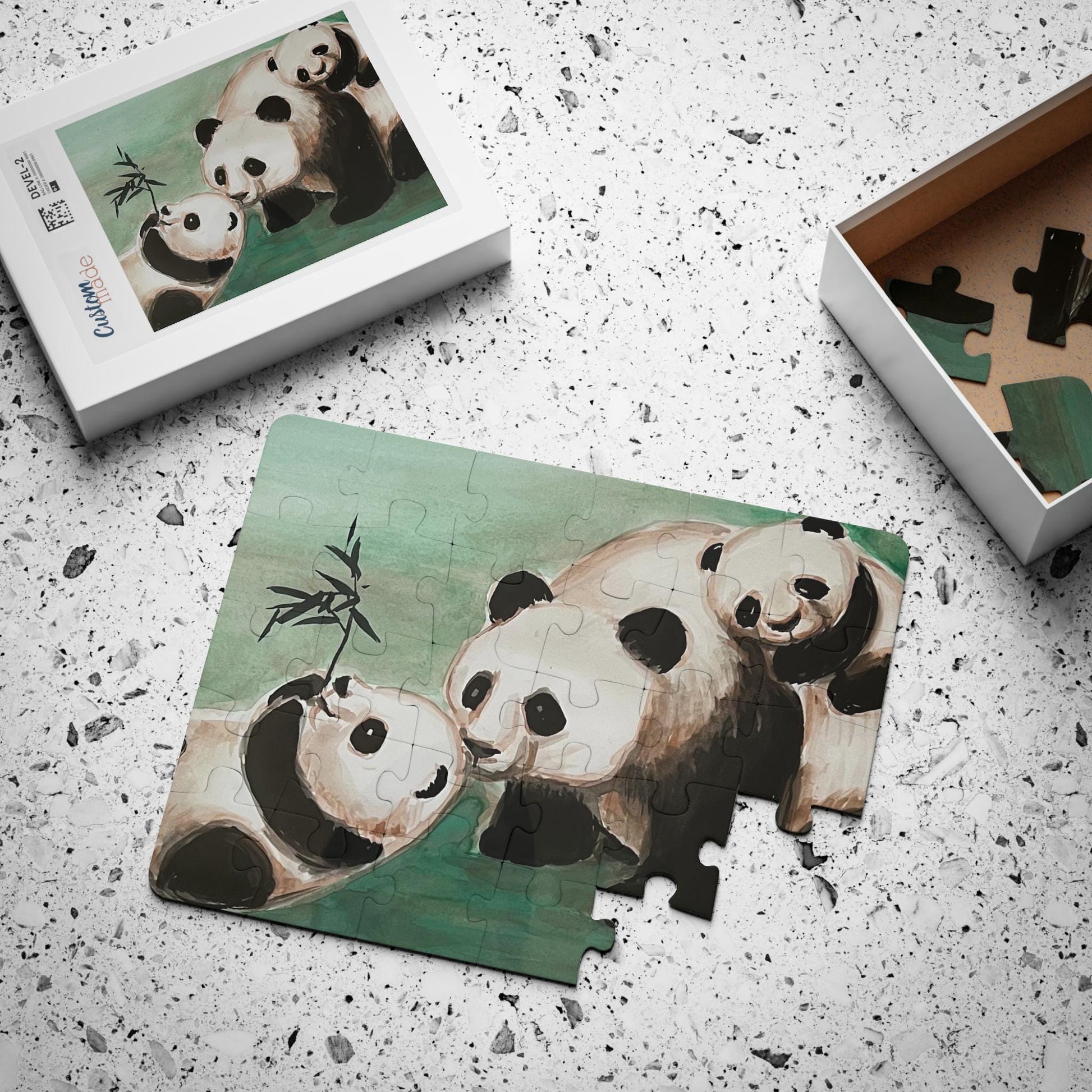 Panda Family Mother & Her Cubs Illustration Kids Puzzle