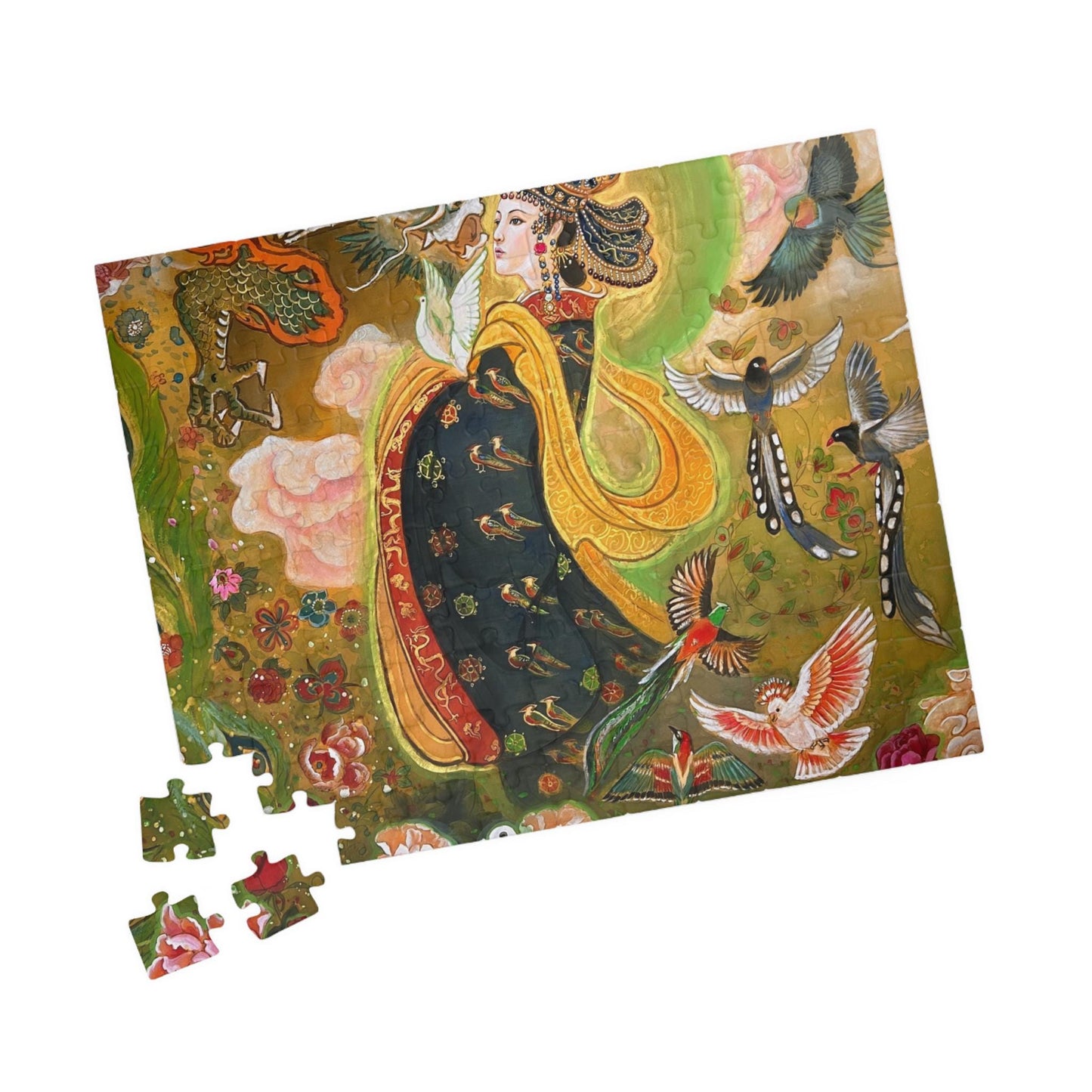 Oriental Goddess with Birds Puzzle | 252/520/1014 Piece Jigsaw | Chinese Empress | Song Dynasty