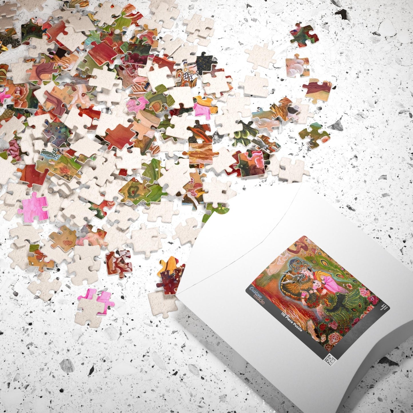 Asian Mythical Dragon Goddess Puzzle 520-Piece | Temple Art Jigsaw | Chinese Empress | Watercolor