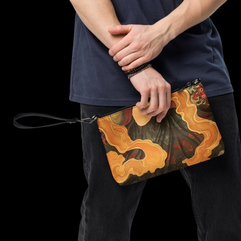 Crossbody bag - abstract swirls of silk - watercolor art by Xiang Li