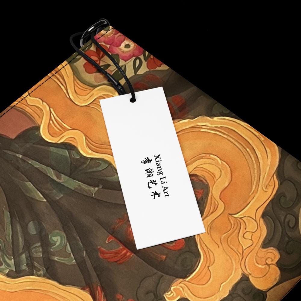 Crossbody bag - abstract swirls of silk - watercolor art by Xiang Li