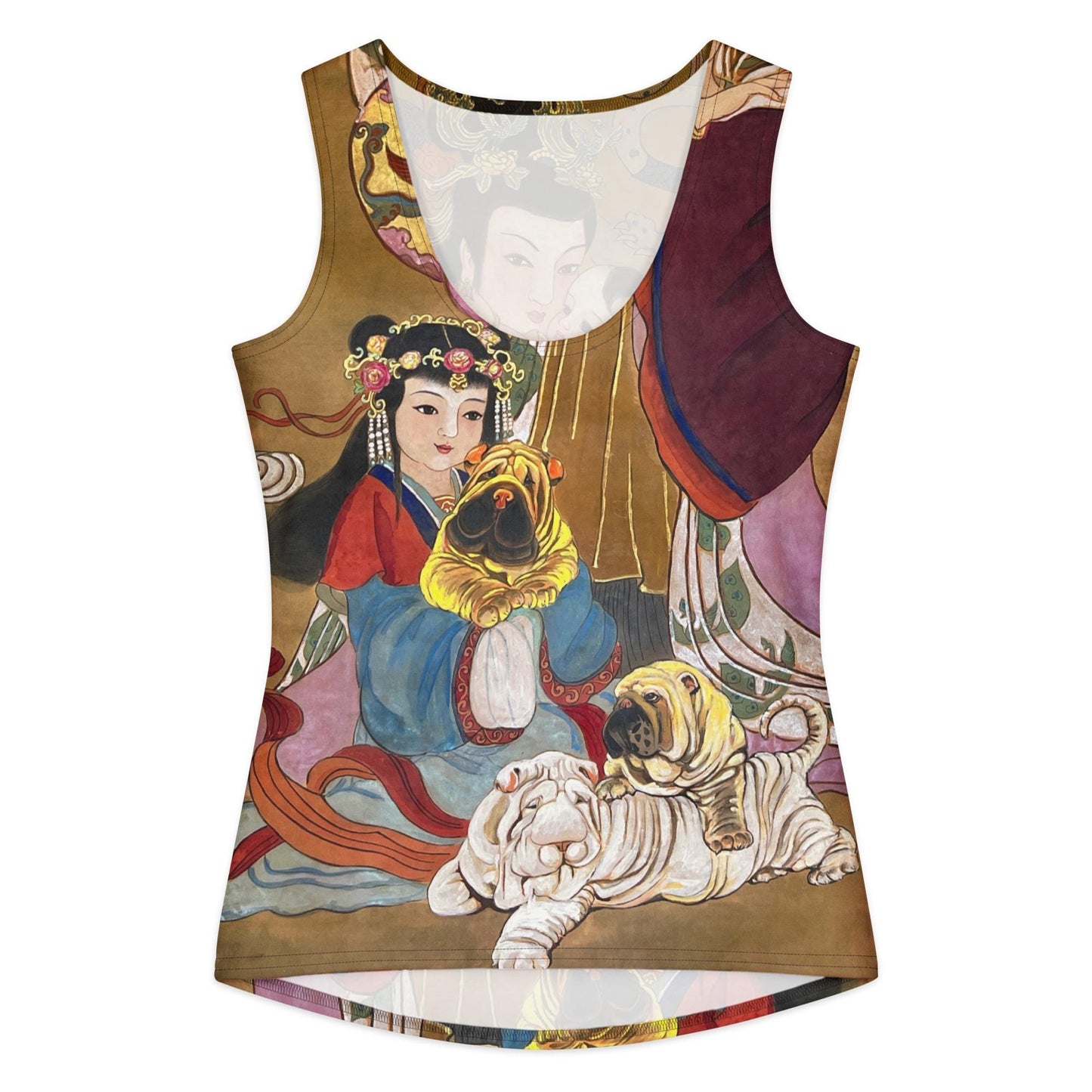 Cute Sharpei Dog Puppy Women's cotton tank top