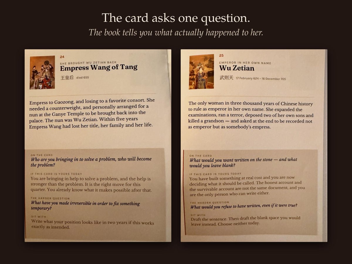 Chinese Empresses Oracle Deck, 44 Cards & 72-Page Guidebook, Hand-Painted Silk Portraits by Xiang Li, Chinese History Reflection Cards