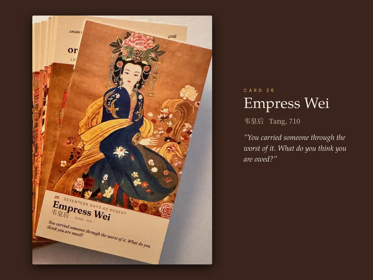 Chinese Empresses Oracle Deck, 44 Cards & 72-Page Guidebook, Hand-Painted Silk Portraits by Xiang Li, Chinese History Reflection Cards
