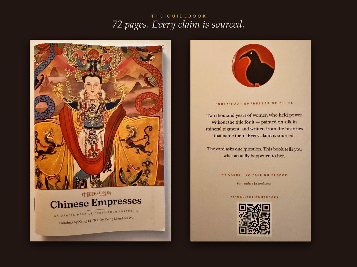 Chinese Empresses Oracle Deck, 44 Cards & 72-Page Guidebook, Hand-Painted Silk Portraits by Xiang Li, Chinese History Reflection Cards