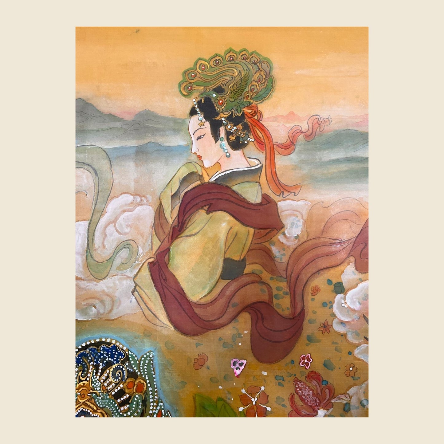 Empress Guo — silk portrait by Xiang Li