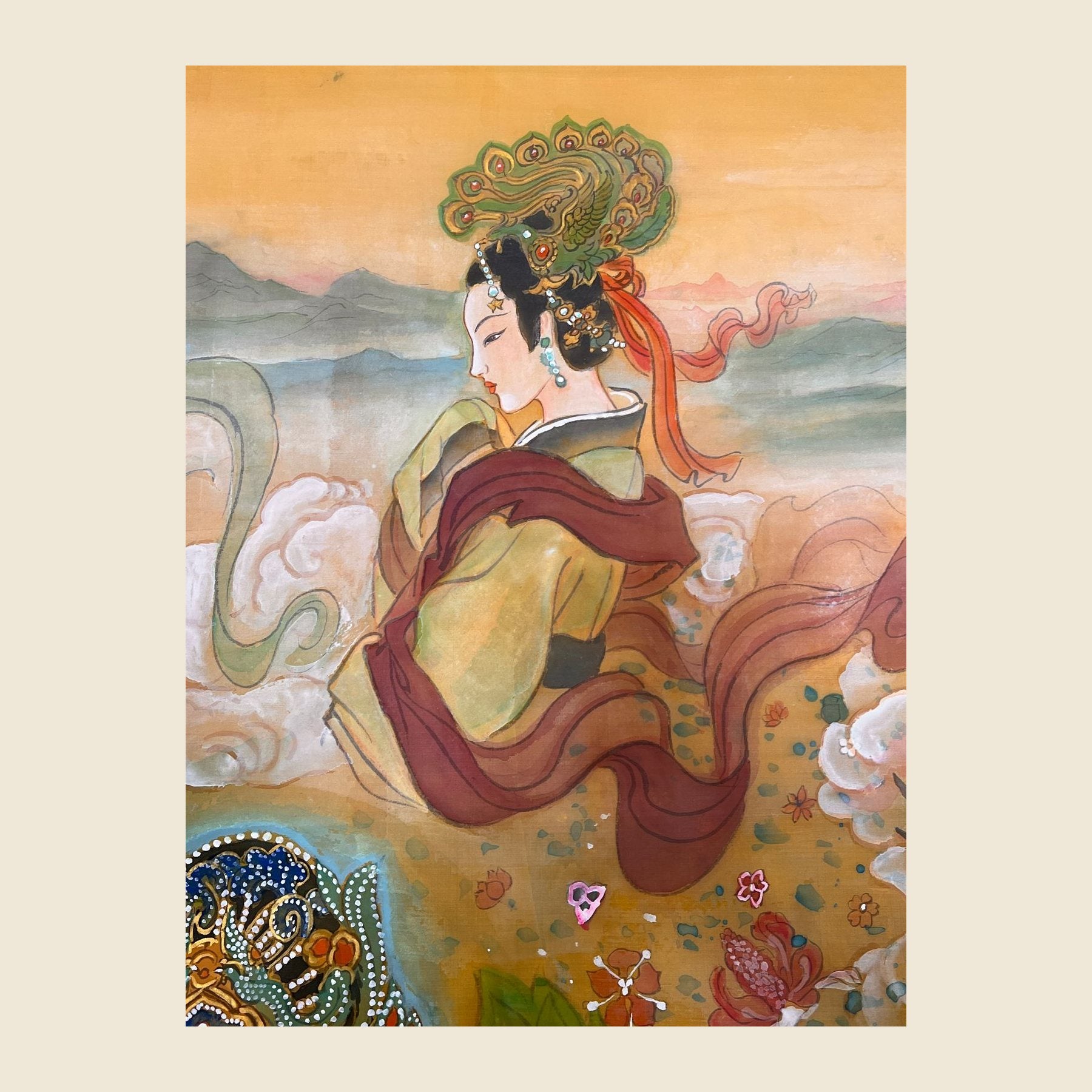 Empress Guo — silk portrait by Xiang Li