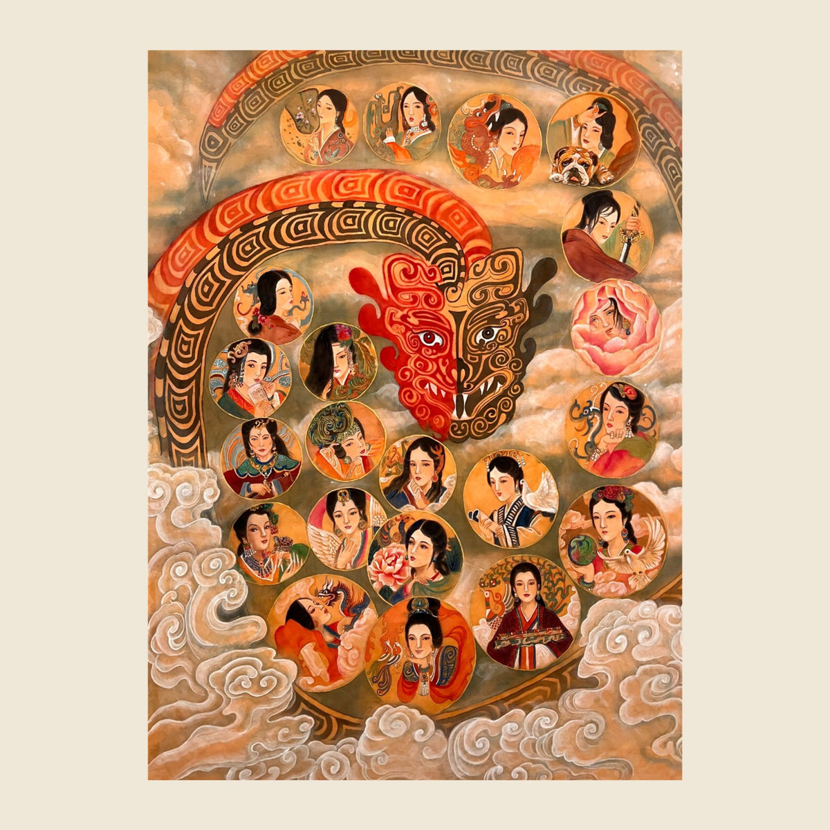 The Empresses of the Southern Dynasties — silk portrait by Xiang Li