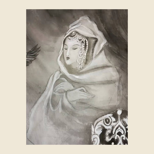 Empress Han — silk portrait by Xiang Li