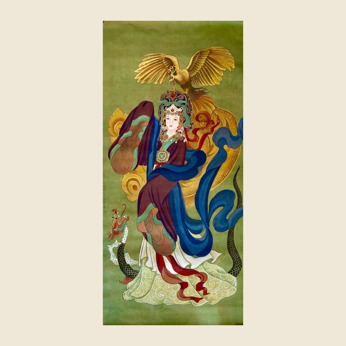 Empress Wenxian — silk portrait by Xiang Li