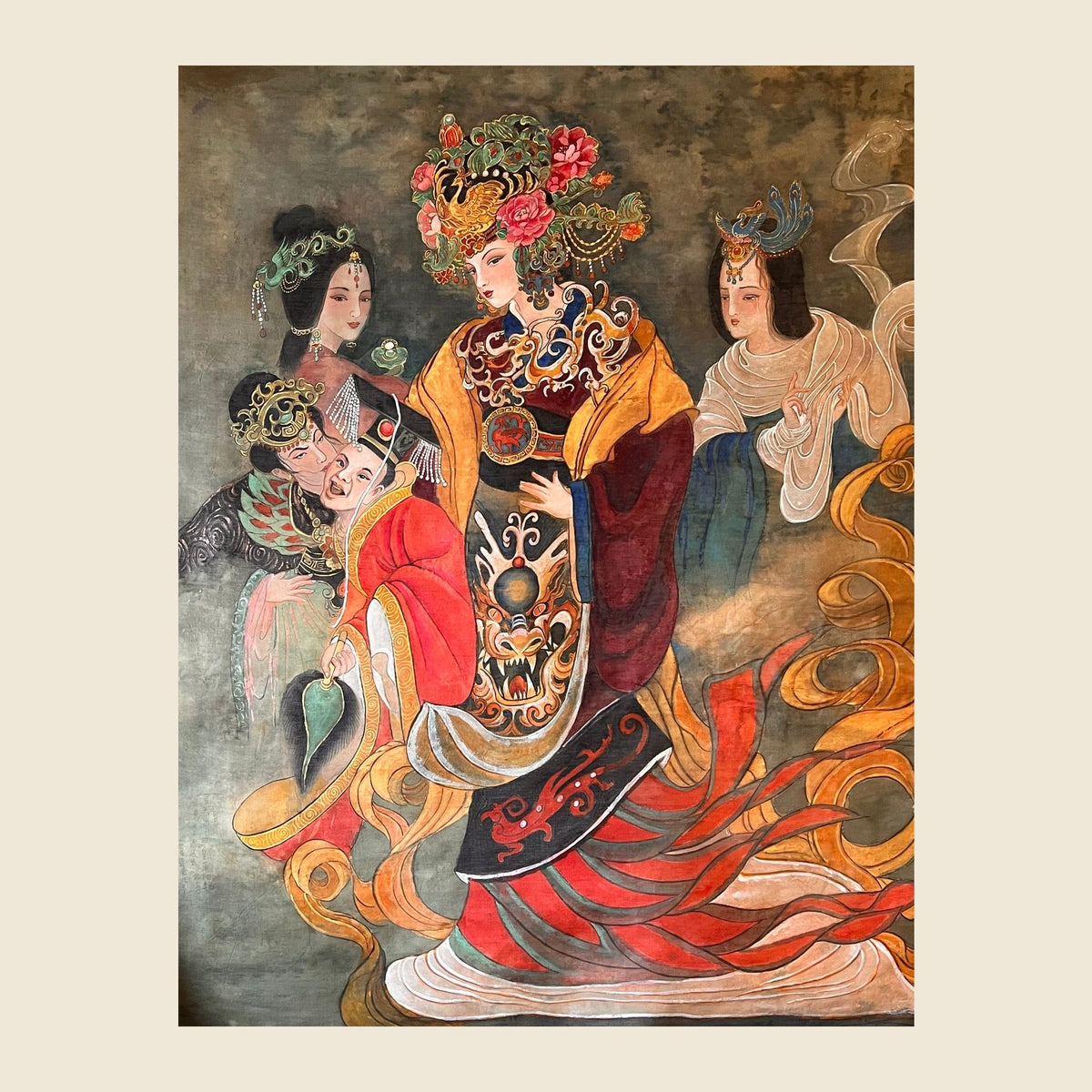 The Four Empresses of the Western Jin Dynasty — silk portrait by Xiang Li