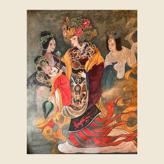 The Four Empresses of the Western Jin Dynasty — silk portrait by Xiang Li