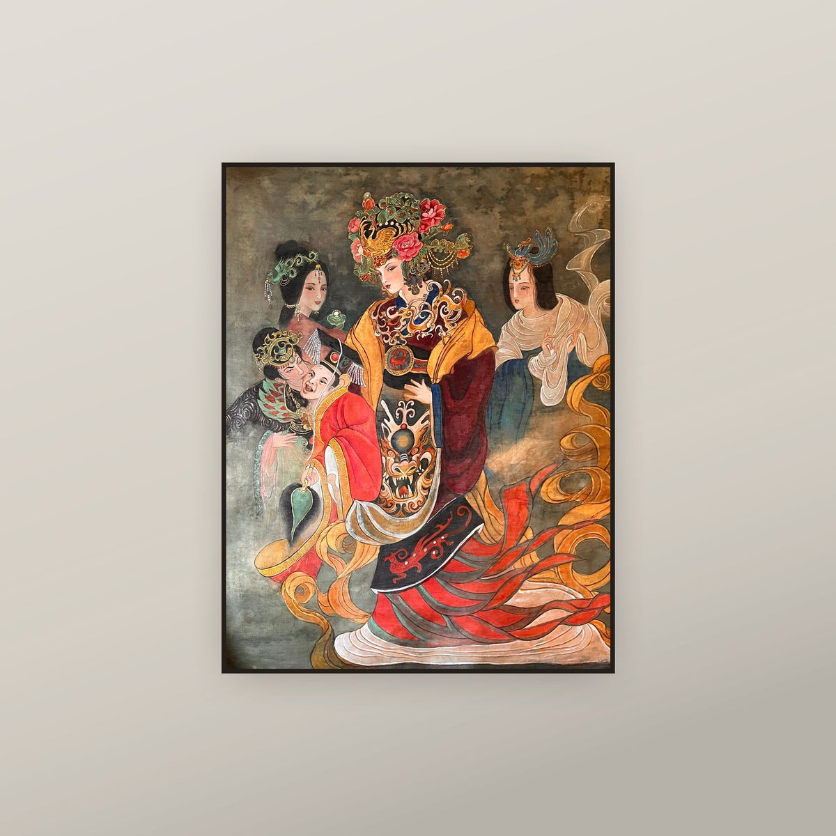 The Four Empresses of the Western Jin Dynasty — shown framed on a wall