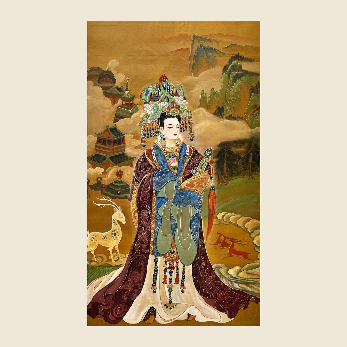 Empress Wu Zetian — silk portrait by Xiang Li