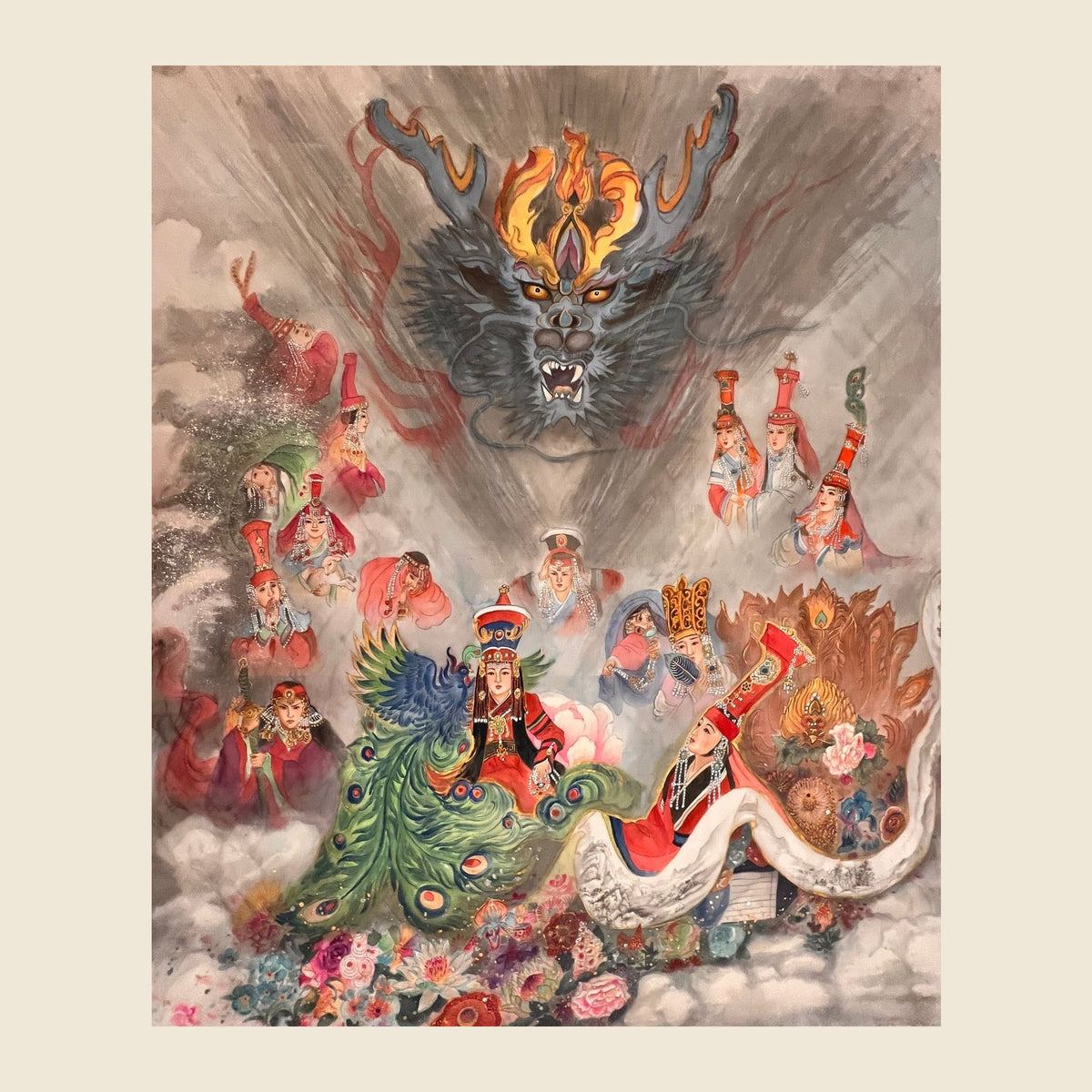 Yuan Dynasty Empresses — silk portrait by Xiang Li